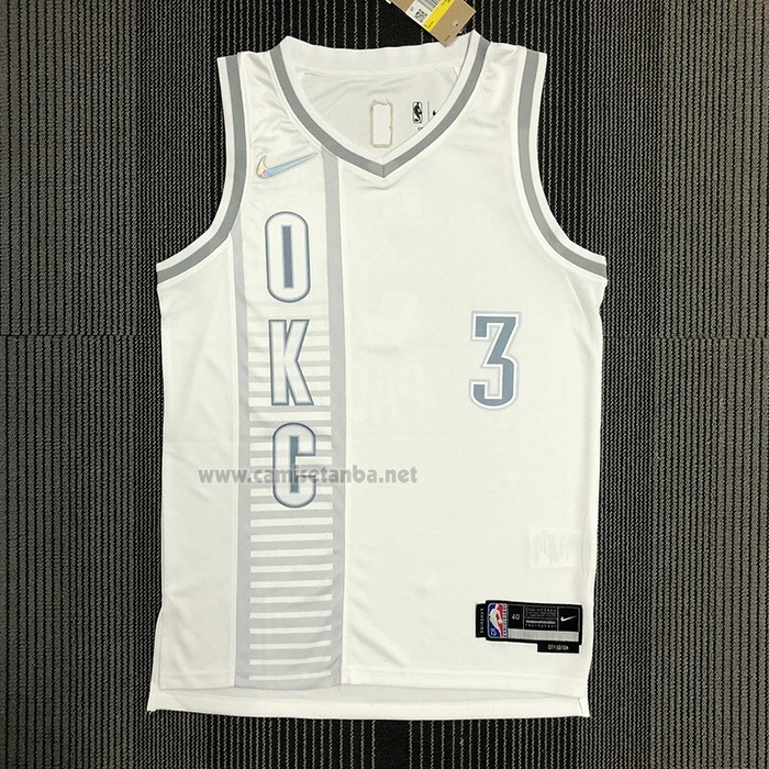 Camiseta Oklahoma City Thunder Chris Paul #3 Ciudad 2021-22 Blanco
